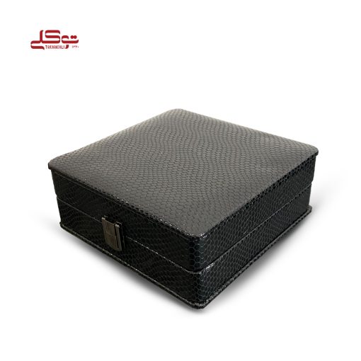 پک چرمی دو شیشه استوانته ای با هاون جام - Image 3